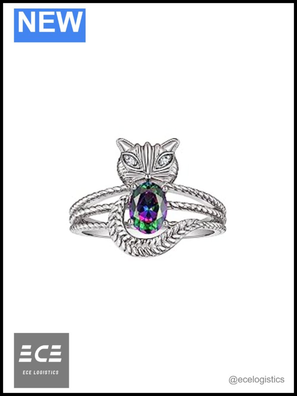Sterling Silver Oval Gemstone Diamond Ring Birthstone Jewelry